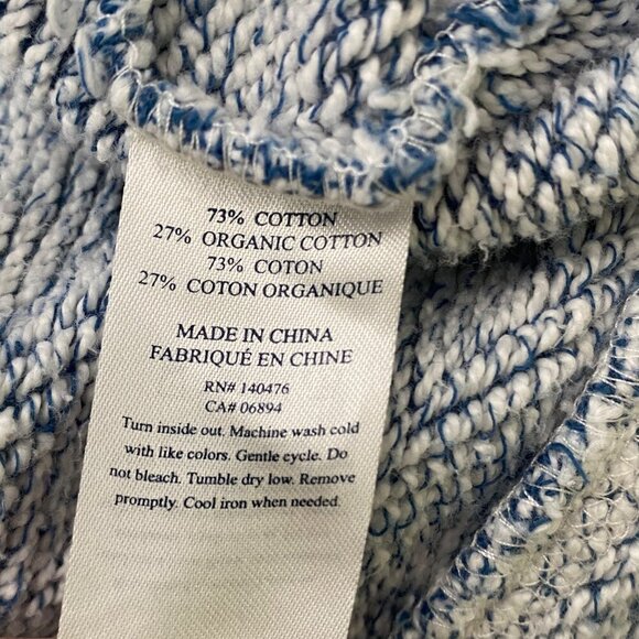 Faherty Whitewater blue textured Pullover Sweatshirt soft Organic Cotton Blend M - Picture 4 of 9
